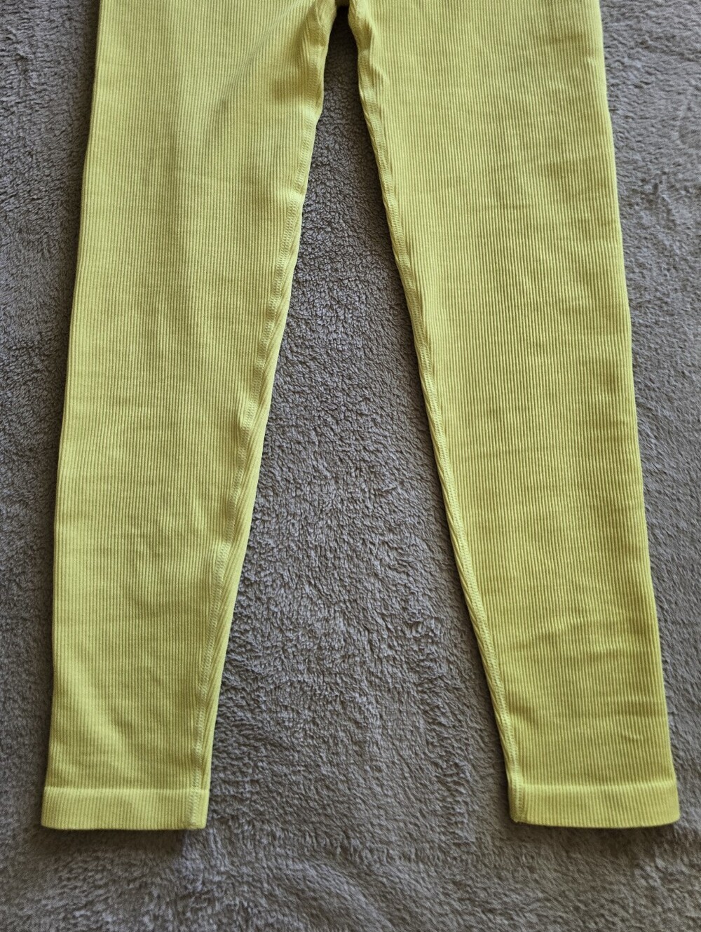 Spiritual Gangster Wrap Front Seamless Ribbed Leggings Bright Yellow Size M/L - Picture 9 of 10